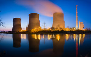 cooling towers for a coal fired electric plant